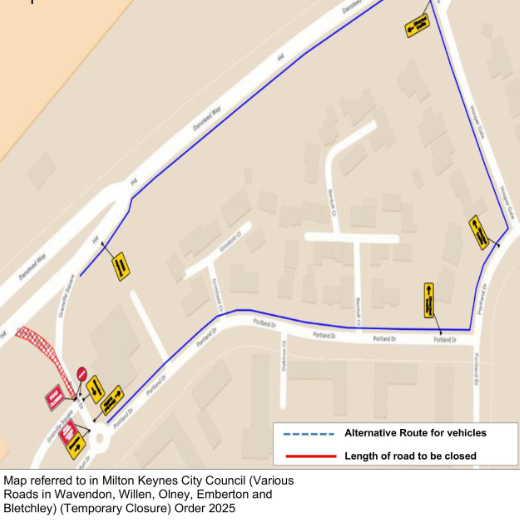 Map of Granville Square, Willen Park